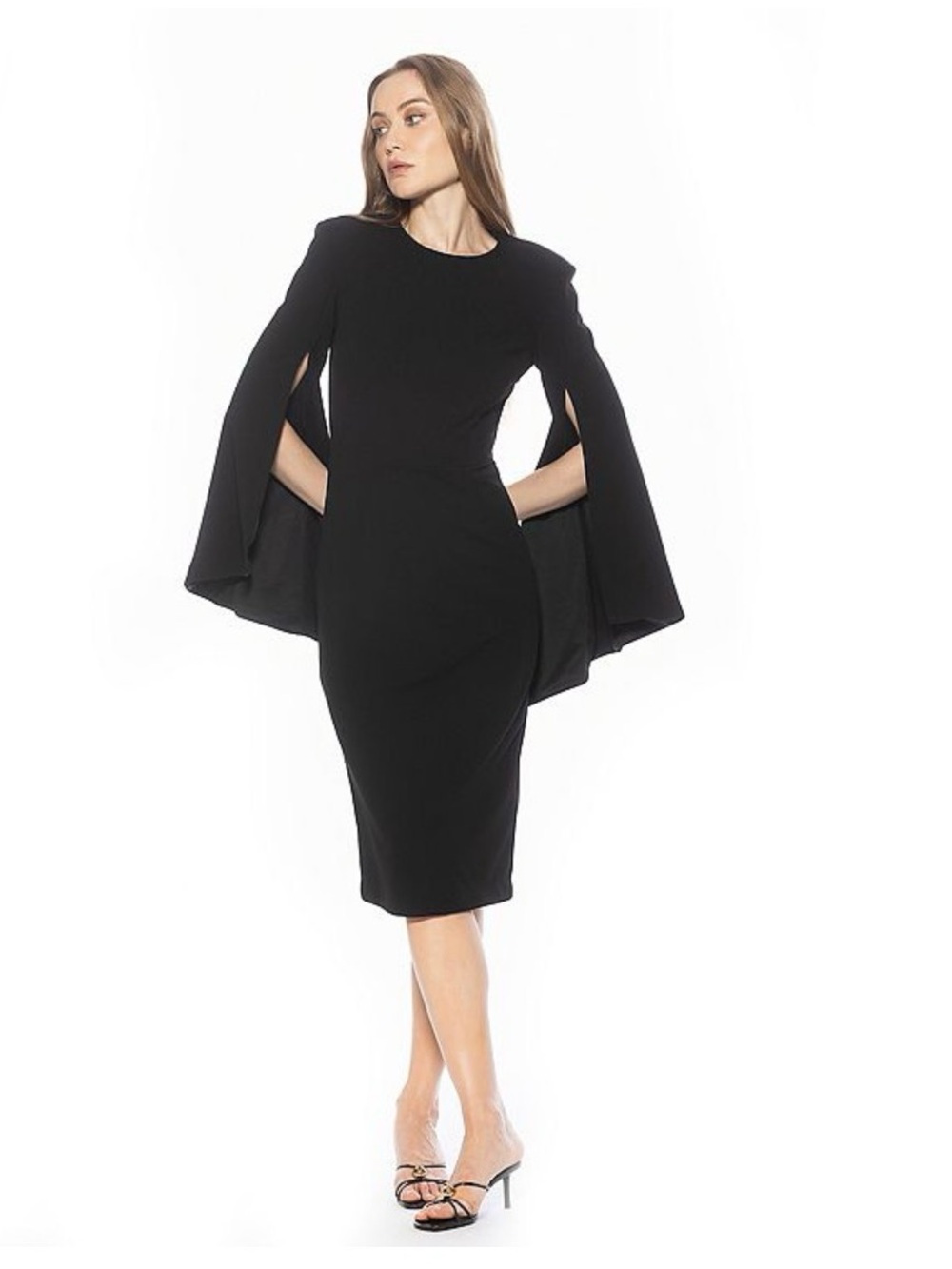 Women's ALEXIA ADMOR Draped Brooklyn Midi Dress with Crewneck Size XS NWT